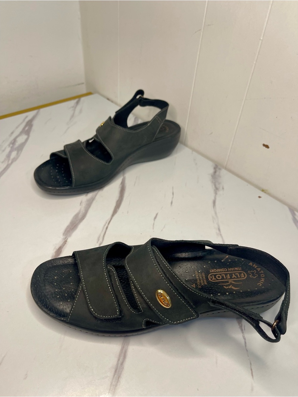 Fly Flot Fully Adjustable Sandals Size 41 / 9.5 Comfort Ortho Shoes, Italy